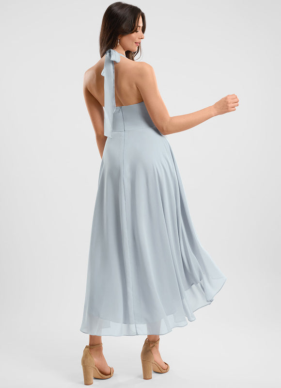 Robe Asymétrique Fluide Vert Pâle - gallery 5
