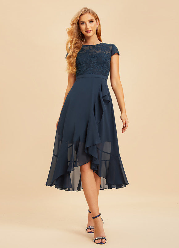Robe Asymétrique Chiffon Élégante