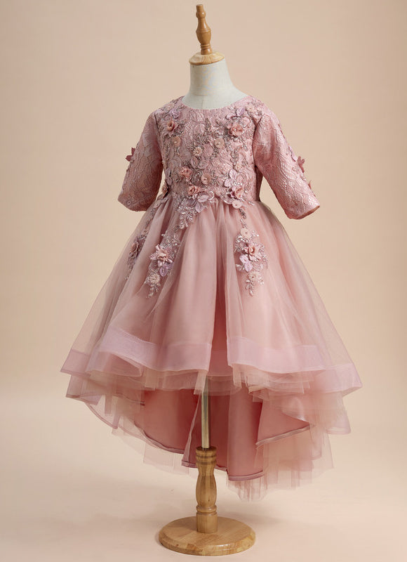 Robe Asymétrique Tulle Fleurie - gallery 5