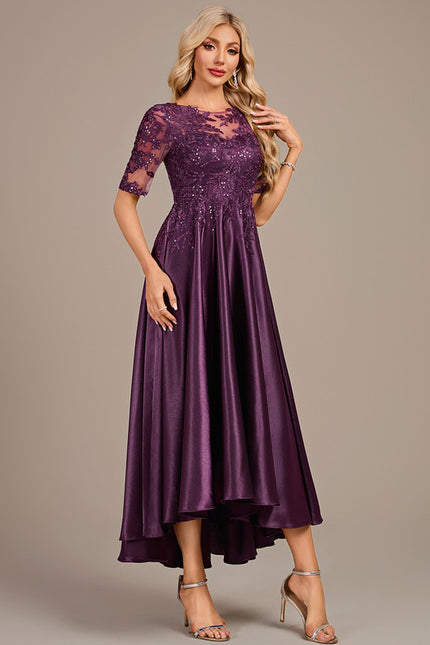 Robe Asymétrique Satinée Irisée - gallery 4