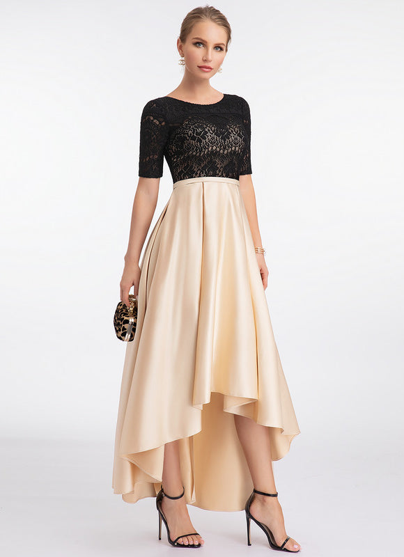 Robe Asymétrique Asymétrique Écrue - gallery 1