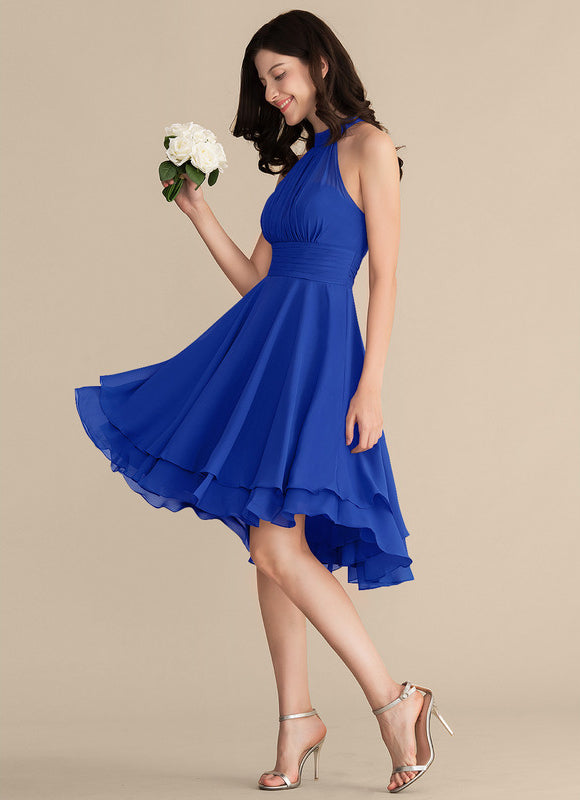 Robe Asymétrique Fluide À Volants