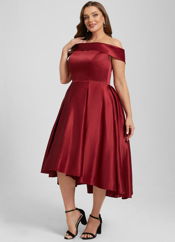 Robe Asymétrique Soirée Bordeaux - gallery 8