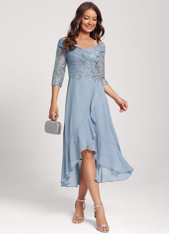 Robe Asymétrique Soirée Brodée - gallery 4