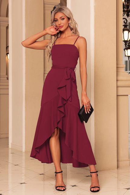 Robe Asymétrique Maxi Froncée Émeraude - gallery 7