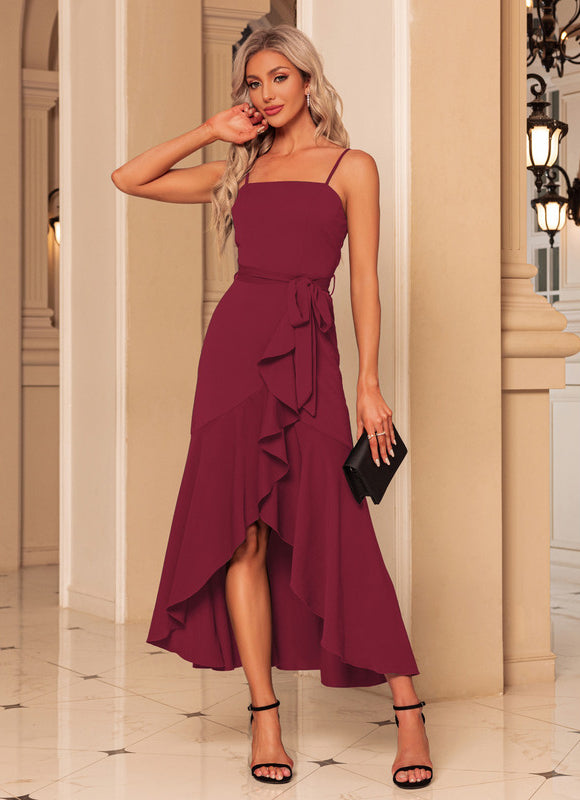 Robe Asymétrique Maxi Froncée Émeraude - gallery 7