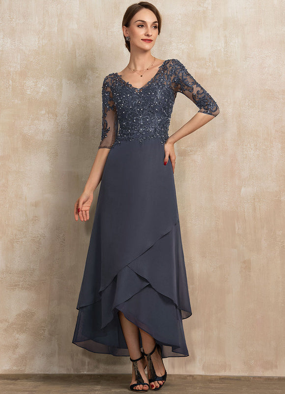 Robe Asymétrique Chasuble Perlée