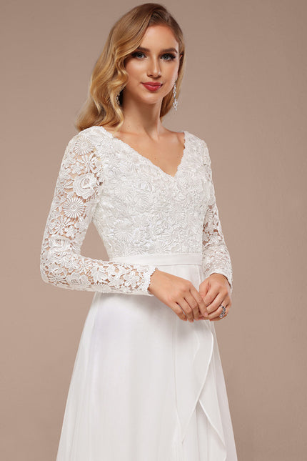 Robe Asymétrique Élégante Dentelle - gallery 1