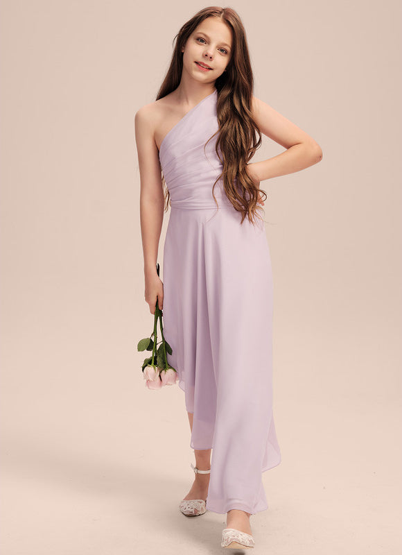 Robe Asymétrique Mousseline Lavande - gallery 3