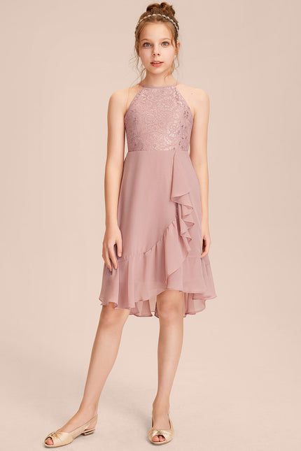 Robe Asymétrique Rose Légère - gallery 4
