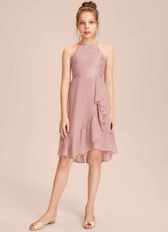 Robe Asymétrique Rose Légère - gallery 4