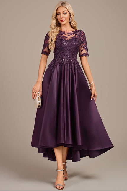 Robe Asymétrique Satin Violette
