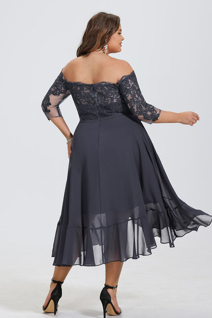 Robe Asymétrique Soirée Brodée - gallery 8