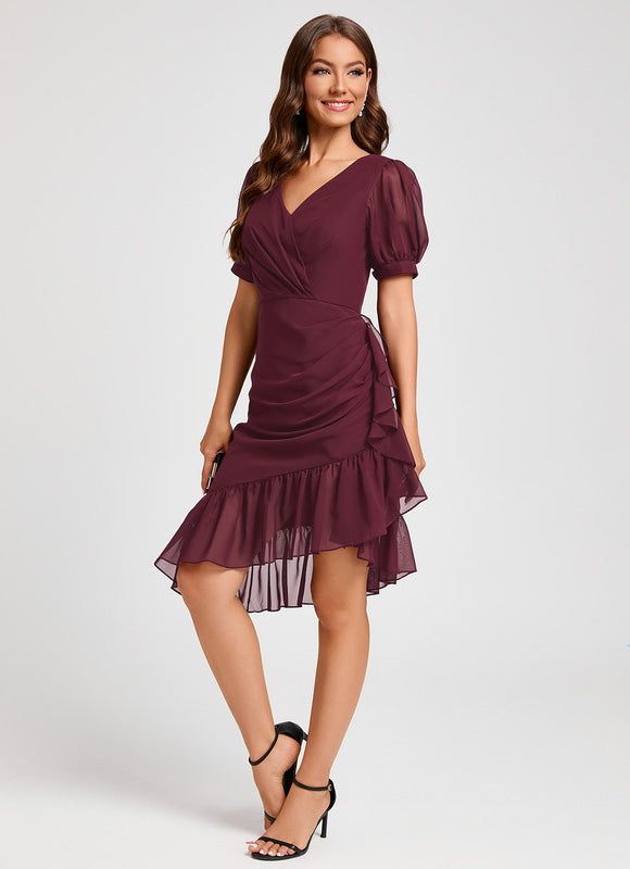 Robe Asymétrique Fluide Grisâtre - gallery 7