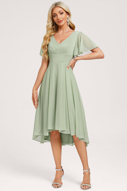 Robe Asymétrique Flottante Vert - gallery 2