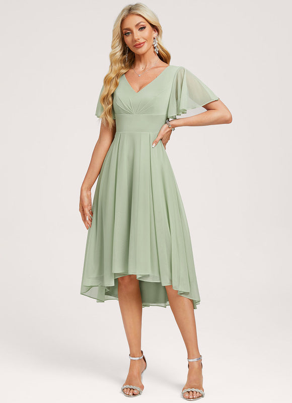 Robe Asymétrique Flottante Vert - gallery 2