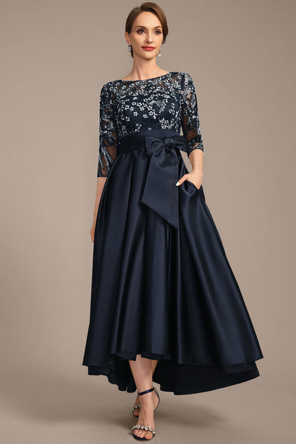 Robe Asymétrique Satinée Florale - gallery 2