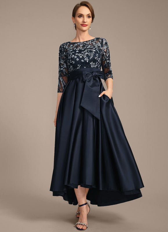 Robe Asymétrique Satinée Florale - gallery 2