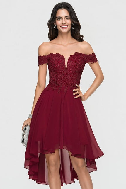 Robe Asymétrique Rouge Velours Élégant
