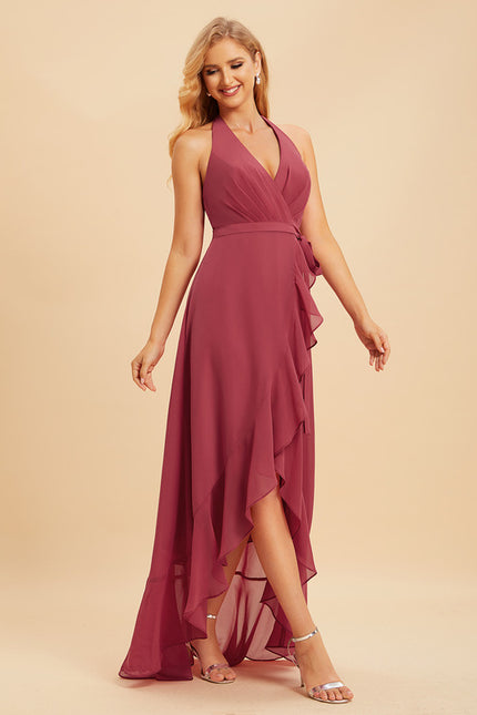 Robe Asymétrique Mousseline Saumon - gallery 1