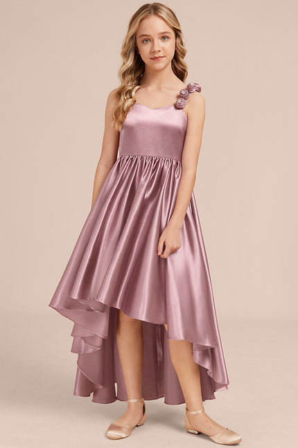 Robe Asymétrique Satinée Florale Enfant - gallery 2