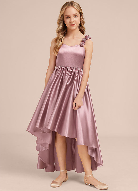 Robe Asymétrique Satinée Florale Enfant - gallery 2