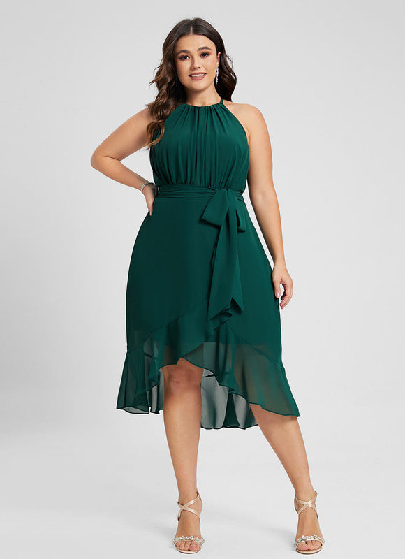 Robe Asymétrique Flottante Émeraude - gallery 9