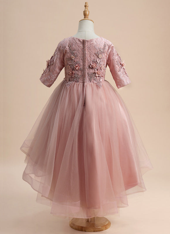 Robe Asymétrique Tulle Fleurie - gallery 1