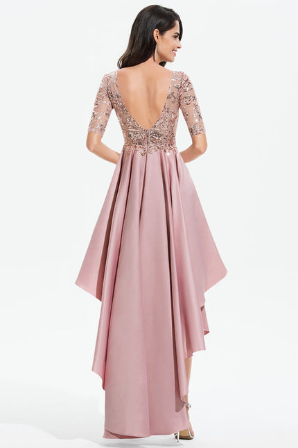 Robe Asymétrique Satinée Élevée - gallery 4