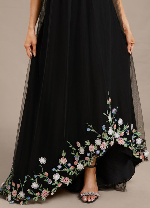 Robe Trapèze Asymétrique Fleurie - gallery 6