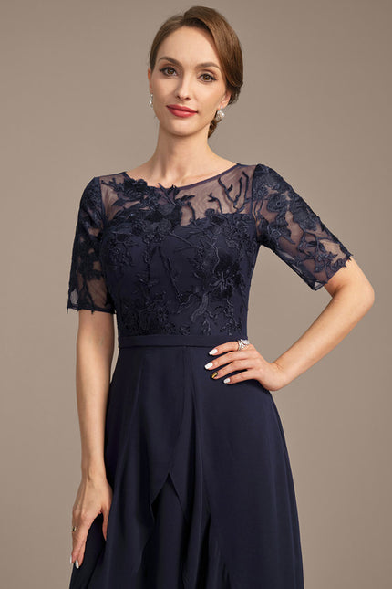 Robe Asymétrique Marine Élégante - gallery 1