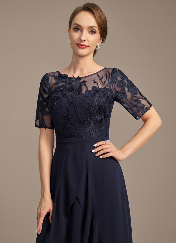 Robe Asymétrique Marine Élégante - gallery 1