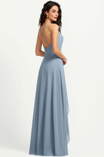 Robe Courte Asymétrique Coupe Trapèze À Volants - gallery 4