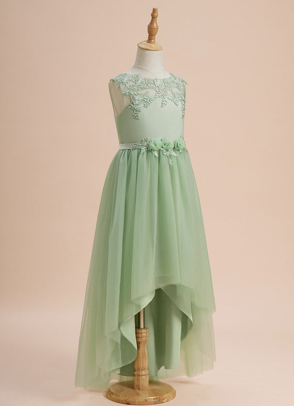 Robe Asymétrique Enfant Tulle Floral - gallery 2