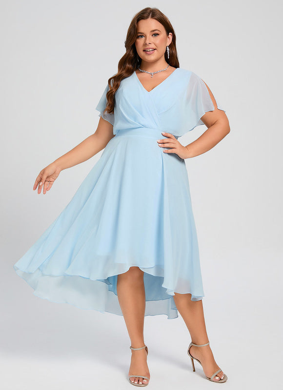 Robe Asymétrique Fluide Vert Pâle - gallery 6