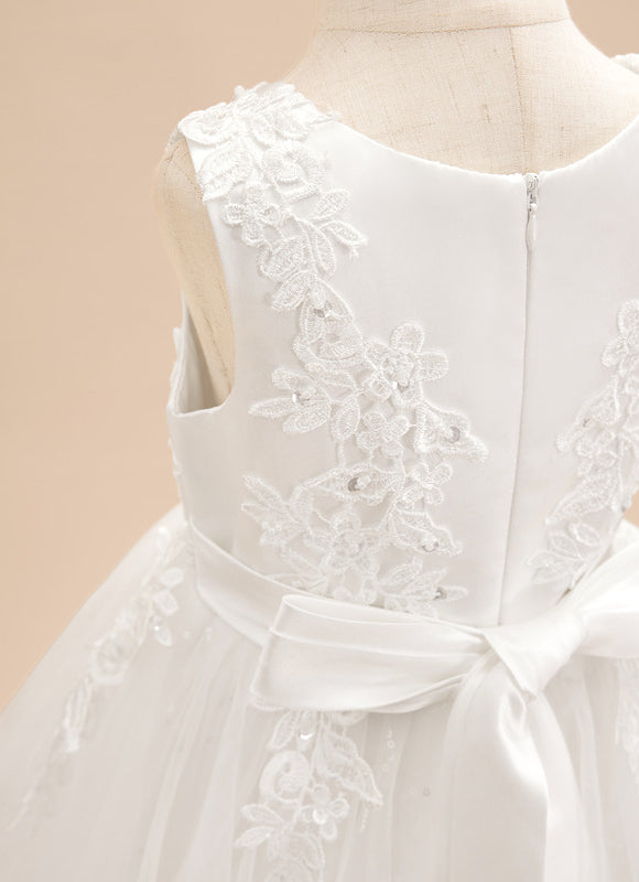 Robe Asymétrique Tulle Blanche - gallery 7