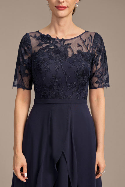 Robe Asymétrique Marine Élégante - gallery 7