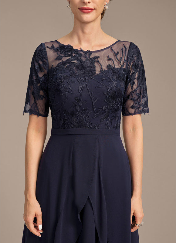 Robe Asymétrique Marine Élégante - gallery 7