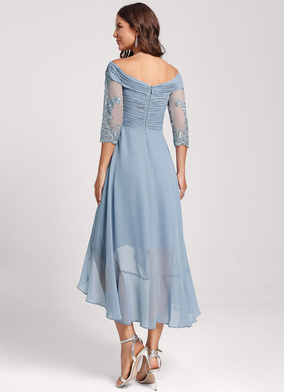 Robe Asymétrique Soirée Brodée - gallery 2