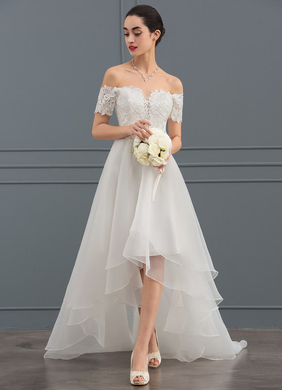 Robe Asymétrique Organza Étoilée