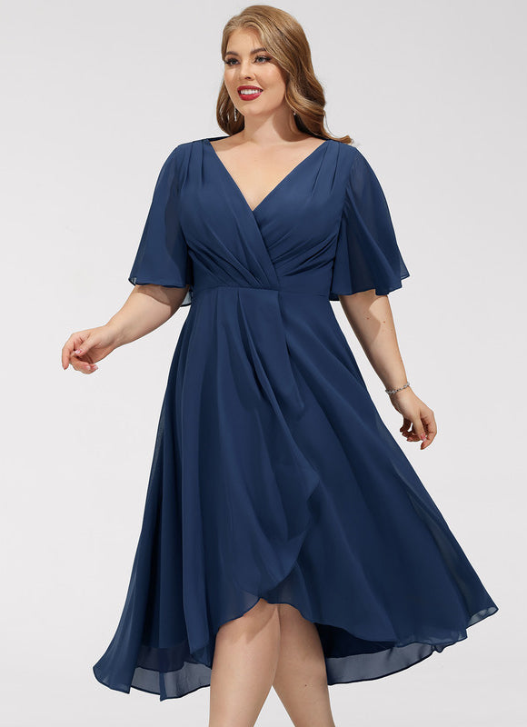 Robe Asymétrique Fluide Vert Pâle - gallery 8