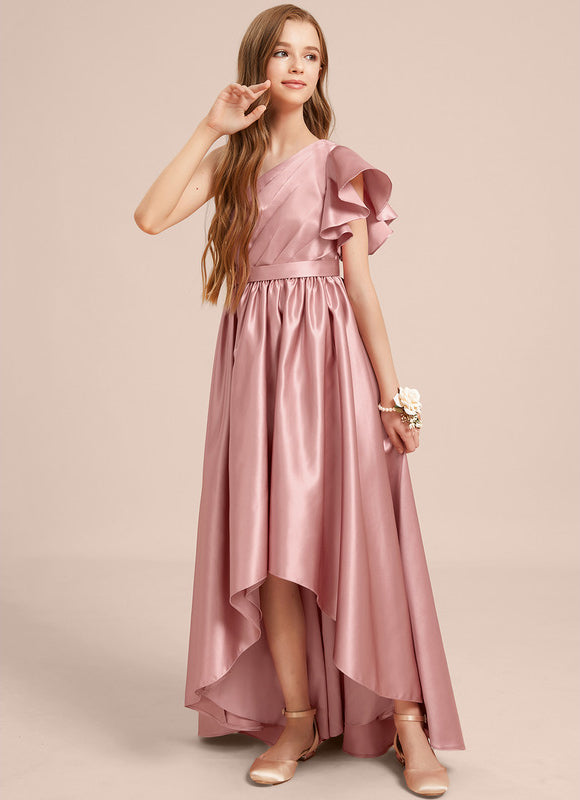 Robe Asymétrique Satin Lilas - gallery 1