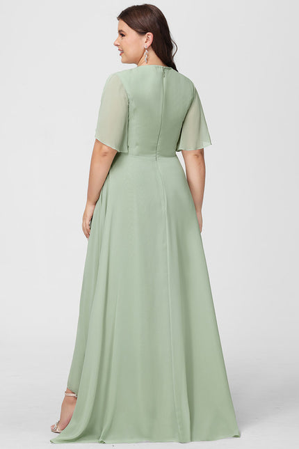 Robe Asymétrique Longue Vert Pâle - gallery 9