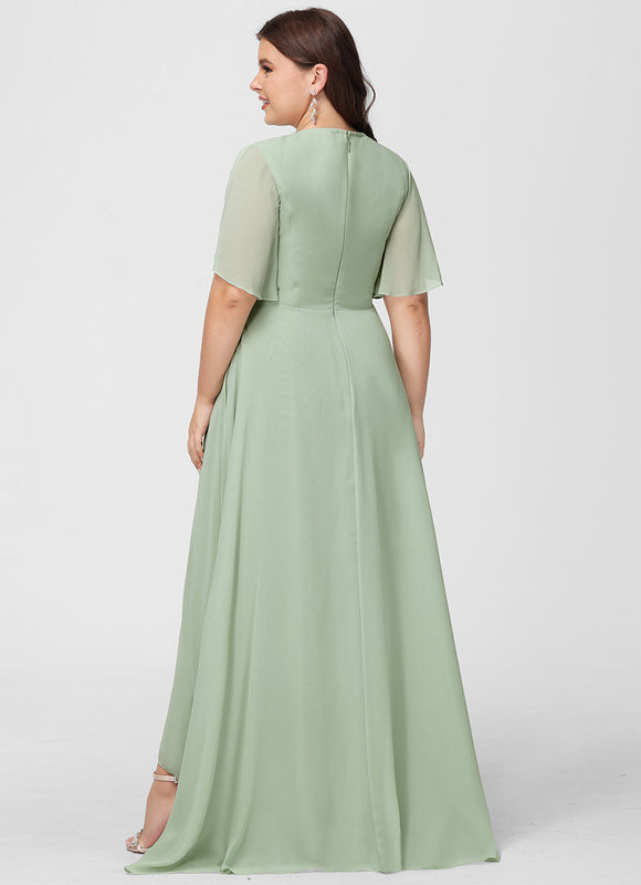 Robe Asymétrique Longue Vert Pâle - gallery 9