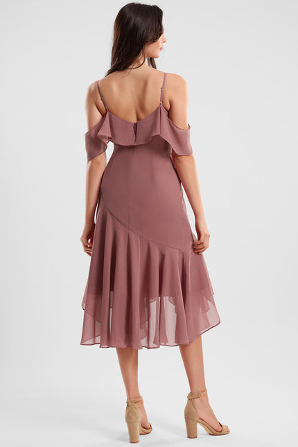 Robe Asymétrique Fluide Vert Pâle - gallery 4
