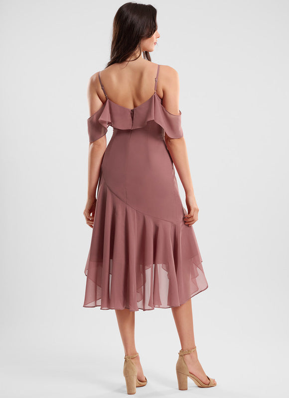 Robe Asymétrique Fluide Vert Pâle - gallery 4