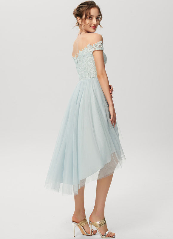 Robe Asymétrique Tulle Ciel - gallery 4