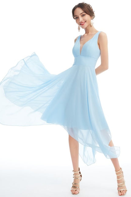 Robe Asymétrique Fluide Vert Pâle