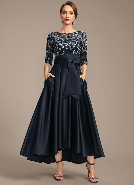 Robe Asymétrique Satinée Florale