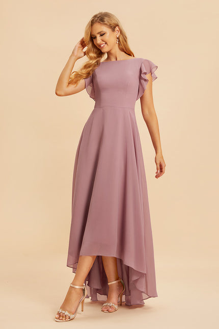 Robe Asymétrique Fluide À Volants - gallery 3